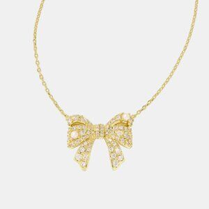 Kendra Scott Krista Gold Bow Short Pendant Necklace in White Mix Christmas Gift